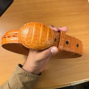 El General Authentic Crocodile Leather Belt